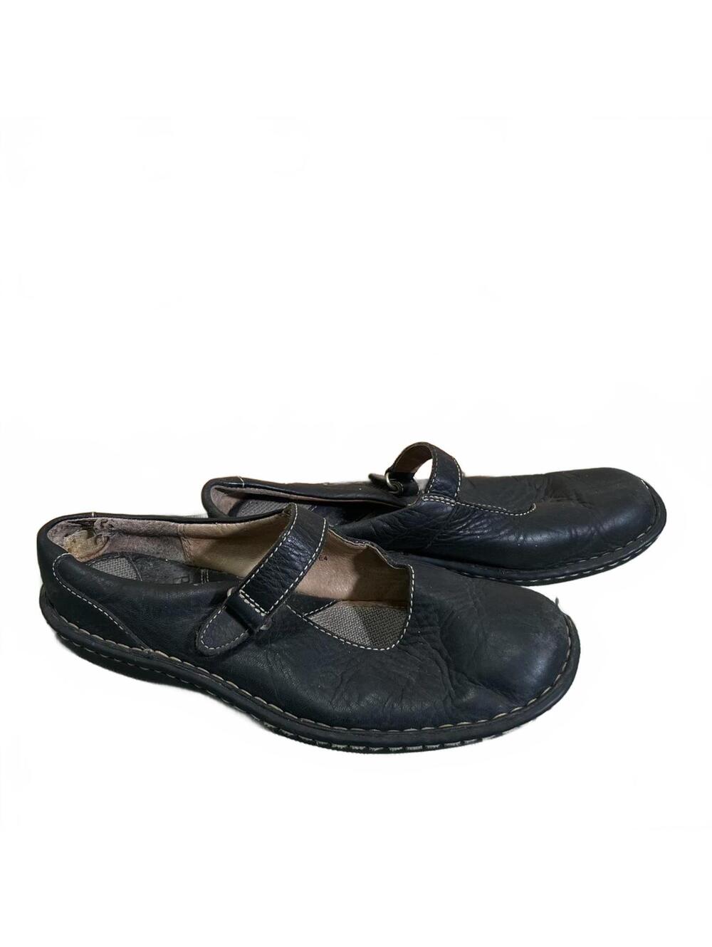 Born Black Leather Mary Jane Strap Flats Size 7.5 M